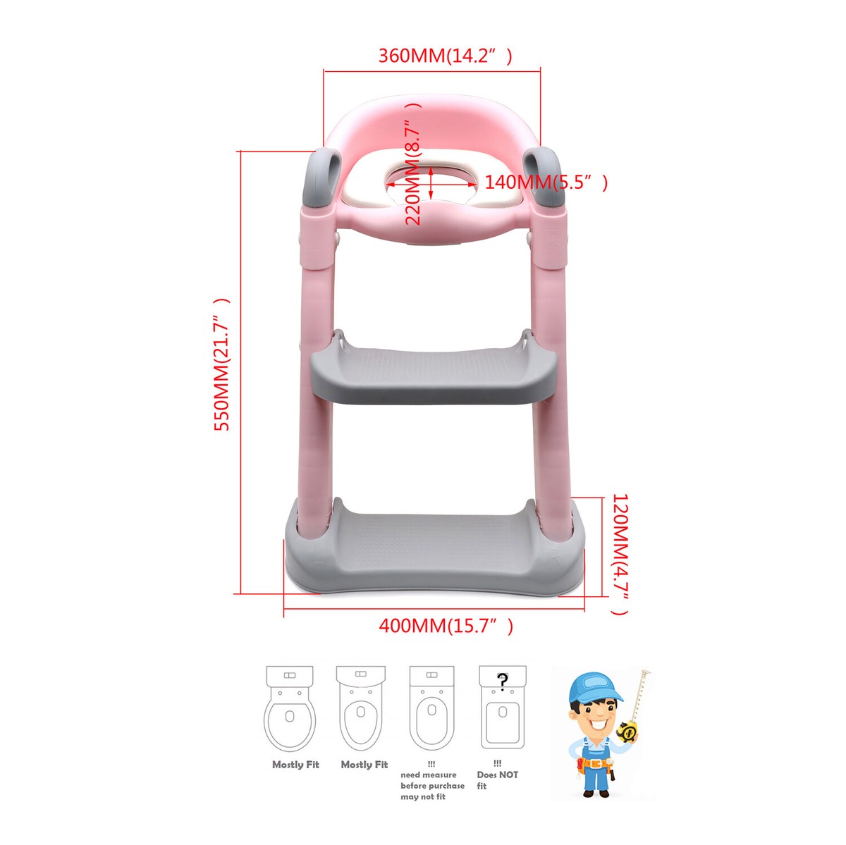 3 In 1 Toddler Potty Training Seat Chair With Ladder And Basin For Baby Boys And - Foto 8