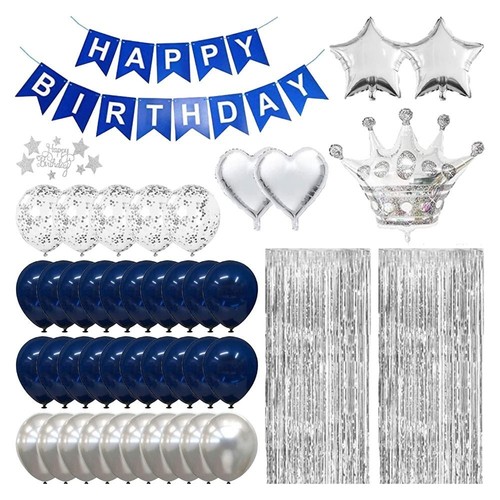 Latex Silver Happy Birthday Banner DIY Cake Topper Women eBay