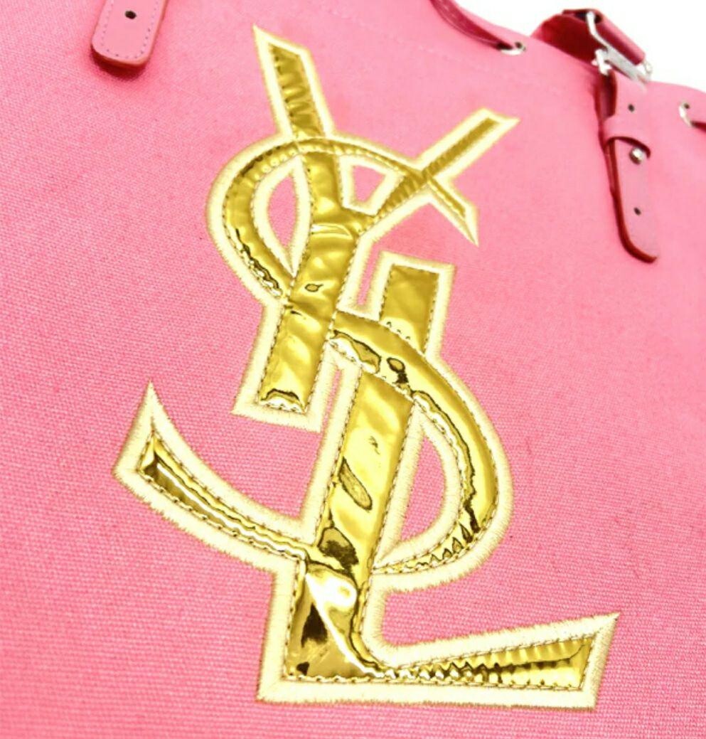 Yves Saint Laurent Novelty Canvas Tote Bag Pink free Yves Saint Laurent Novelty Canvas Tote Bag Pink free