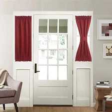  French Door Curtain Window Treatment - Blackout Thermal 25W x 40L Burgundy Red