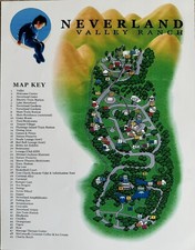 Michael Jackson Neverland Valley Ranch Map Original Perfect 