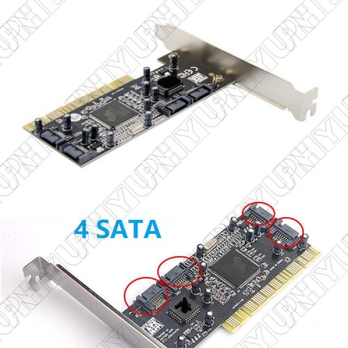 1 x 1.5Gb/s PCI To SATA Controller Adapter Card Converter 4 x Serial ATA Ports - Picture 1 of 5