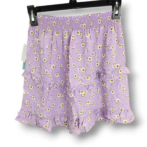 Minigonna arricciata Abbond Piccola Viola Josie Floreale Vita Smocked Pull On NUOVA - Foto 5 di 7