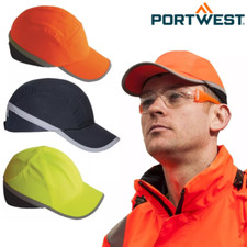 Portwest Hi Vis Bump Cap Safety Work Wear Hard Hat Head Protection Cap - PW79