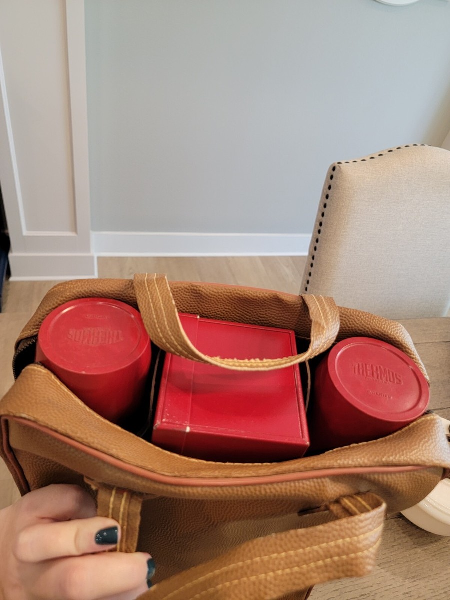 Vintage Thermos Grand Vacuum Deluxe Picnic Set #2484 Bag 4 Pc Set