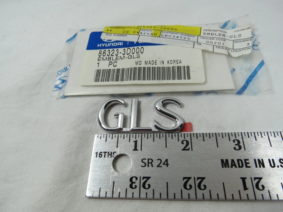 Emblema Hyundai Sonata GLS para maletero trasero 2002-2003 símbolo logotipo genuino OEM Foto 2 de 3