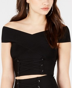 black off the shoulder v neck top