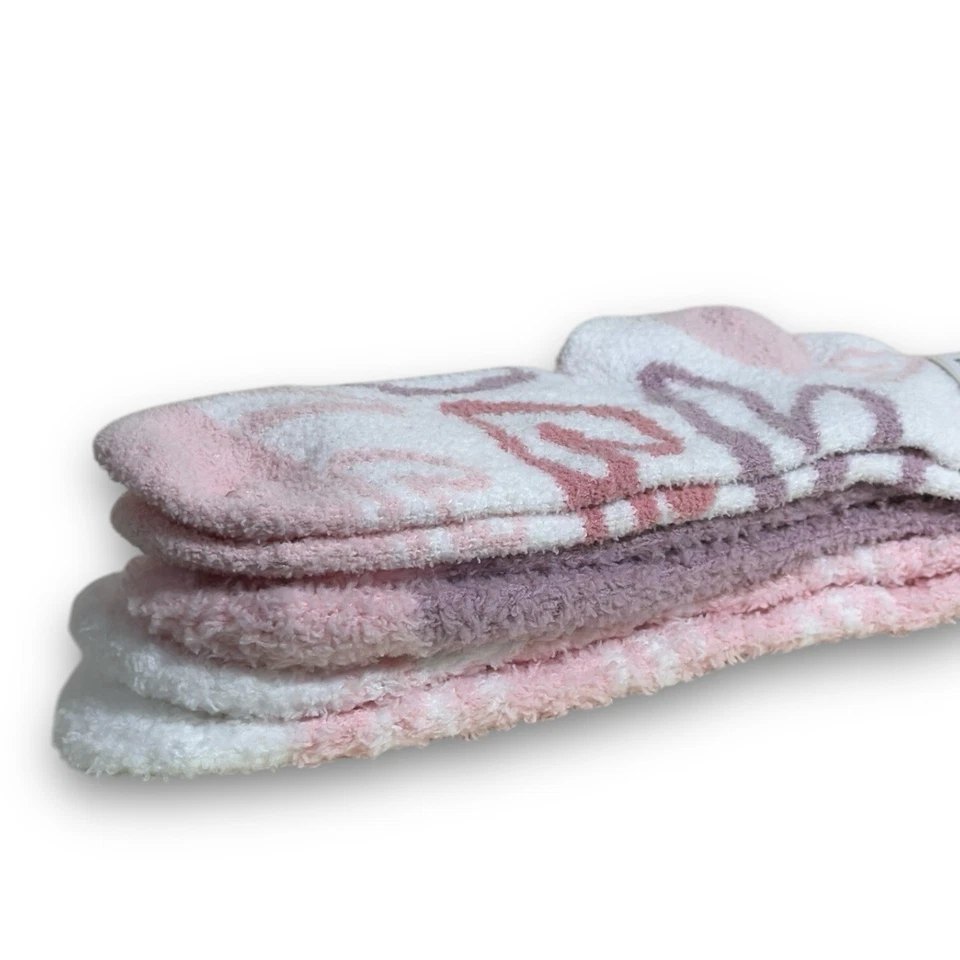 Calcetines Deportivos Laura Ashley 3 Pr Para Mujer Cálidos Corazones Difusos Blanco Rosa Talla 4-10 Foto 4 de 4