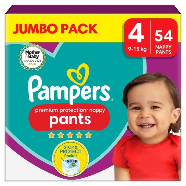 Pampers Premium Protection Nappy Pants, Size (9-15kg) Jumbo+