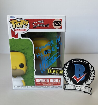Dan Castellaneta Signed Homer Hedges Simpsons Funko Pop Beckett QR