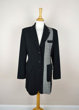 Ivan Grundahl Black Wool Blend Jacket Blazer Size 38 Uk 10