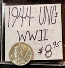 1944 P Mercury Silver Dime (UNC) Uncirculated Condition. WWII Era. ENN Coins