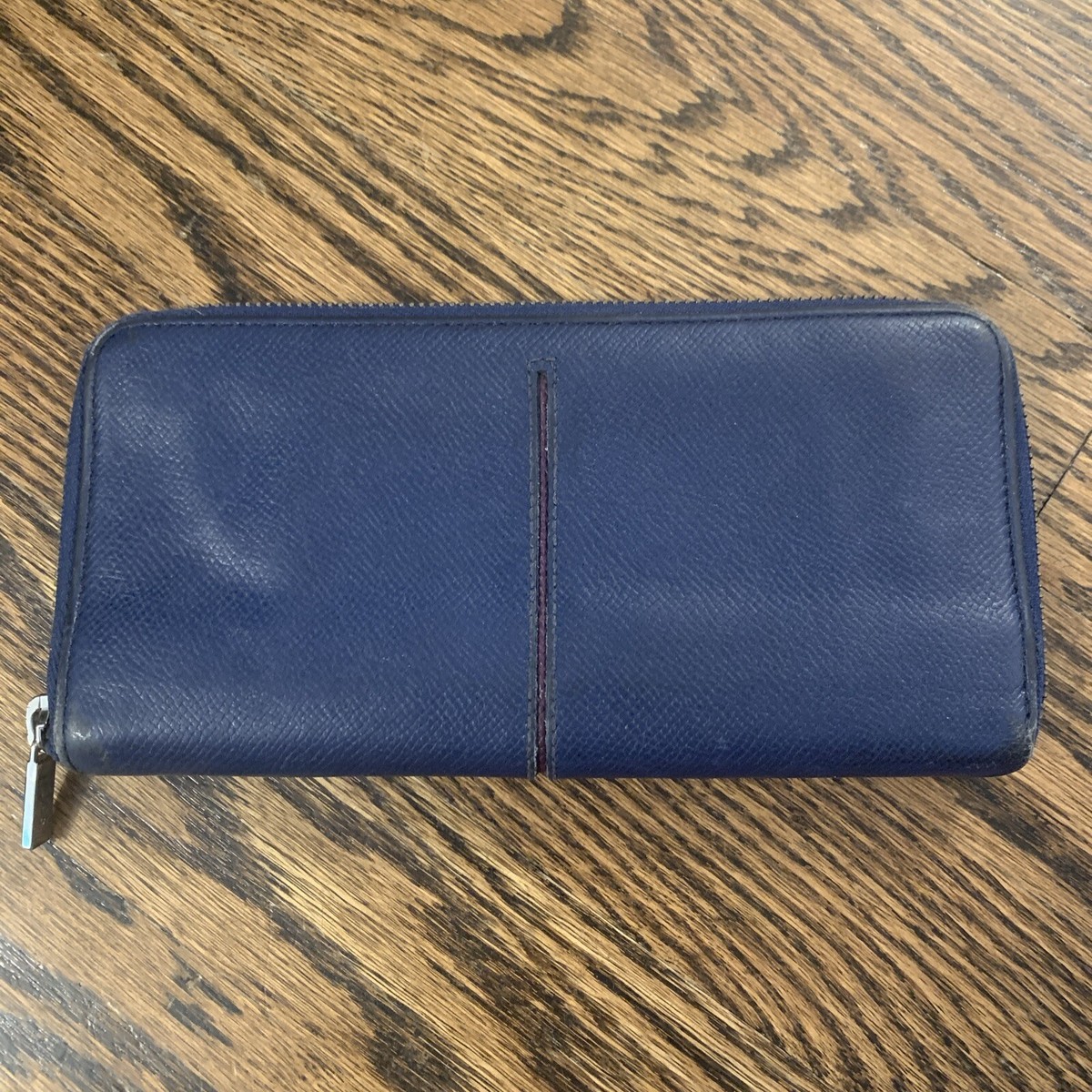 TOD'S Leather Navy Blue Zip Around Long Wallet Lots Of Storage | eBay