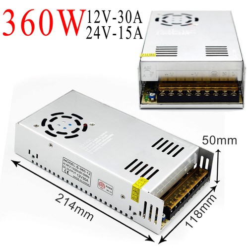 12V DC 30A 360W Amp Switching Power Supply Adapter for LED Strip USA Ship