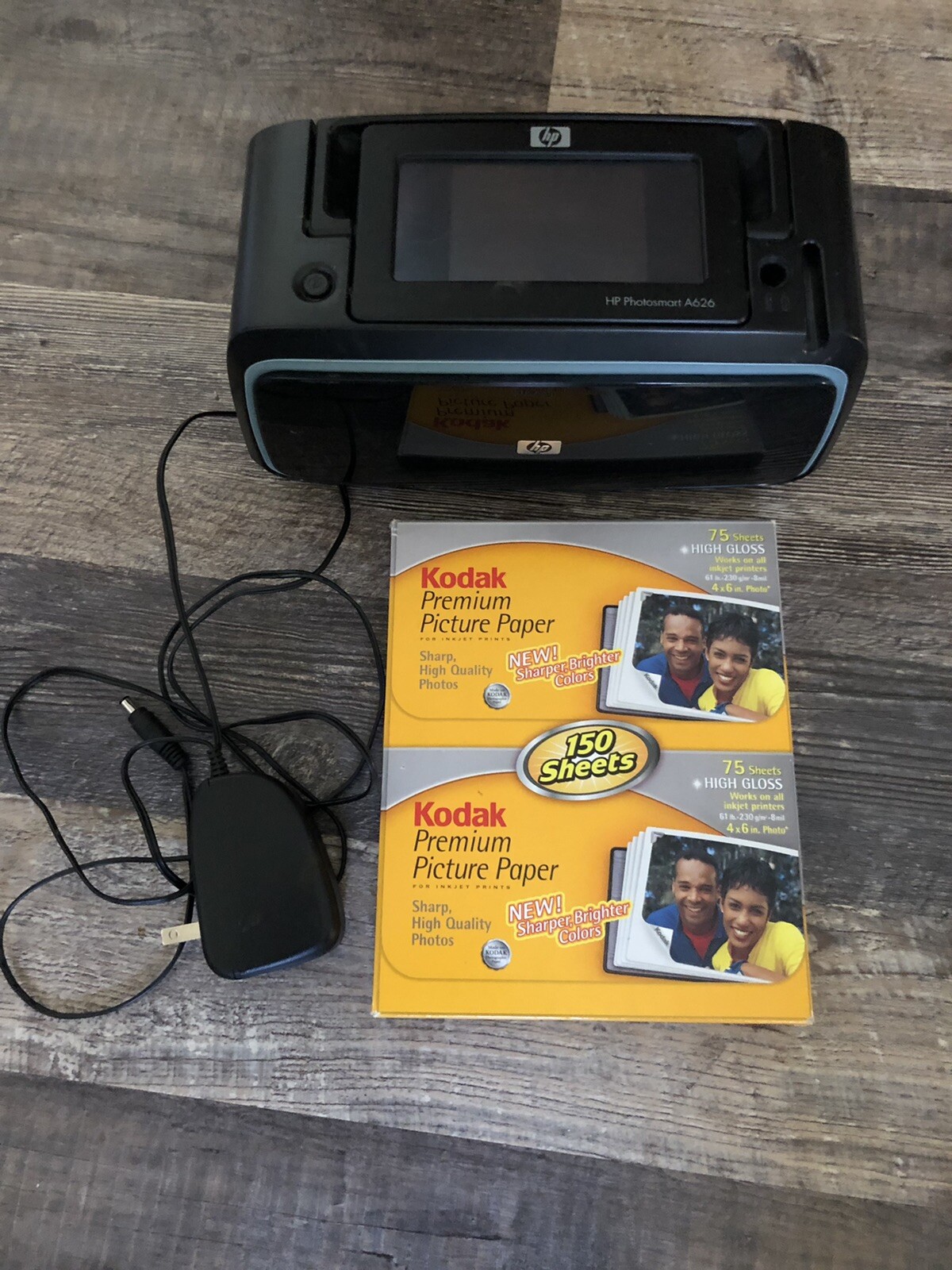 HP PhotoSmart A626 Digital Photo Inkjet Printer. 150 Pack Kodak 4x6 ...