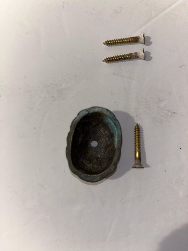 Antico battente grande in ottone fuso con piastra battente e ferramenta Inghilterra - Foto 11 di 13