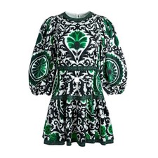 ALICE+OLIVIA RARE DESIGN SHAYLA PLEATED SLEEVE TIERED COTTON DRESS SIZE 4