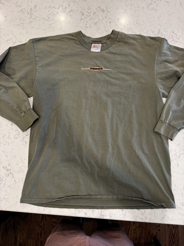 Nike, Vtg 90s Nike Long Sleeve Shirt Embroidered Center Logo Men’s XL Single Stitch BH