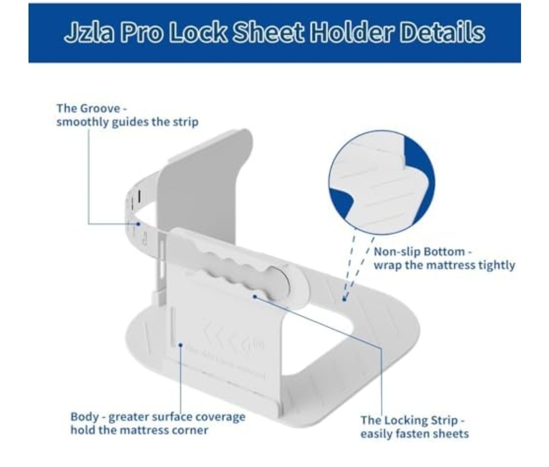 Jzla pro Lock Sheet Holders Keep Sheets Tight Heavy Duty Bed Sheet Holder