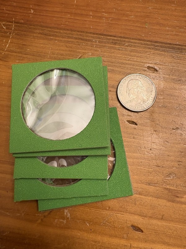 Lot Of 5 Green Cardboard Dollar Coin Holders
