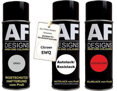 Spraydose Set für Citroen EWQ Blanc Comm.Europeenne Autolack Klarlack Grundierun