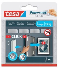 tesa Powerstrips CLICK Klettstreifen LARGE weiß 4 x 2 Strips