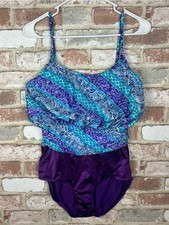 Vintage Deadstock Jantzen Striped One Piece Swim Bathing Suit size 10