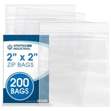 - 2 X 2 200 Count 2 Mil Clear Reclosable Zip Plastic Poly Bags with Resea...