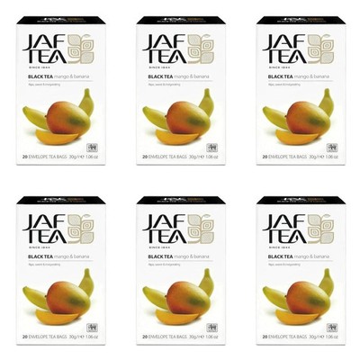 JAF TEA - Mango Banana Black Tea - 6 Boxes, 120 Tea Bags