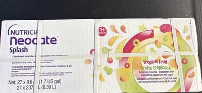 NUTRICIA New Neocate Splash Supplement Tropical Fruit 27 Cartons 8oz Drink Adult Teen