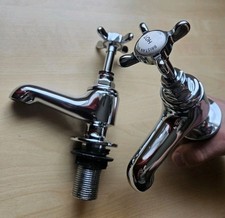 1901 Bristan Birmingham Hot & Cold bath Taps Used Good Condition chrome 