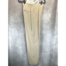 Vintage CARLISLE Women's Sz 6 Silk Pant Trousers "Stone" Cream/Beige High Waist
