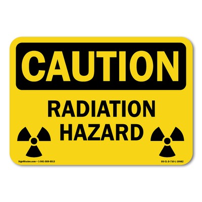 Radiation Hazard (with biohazard graphic) Sign Metal Plastic Decal