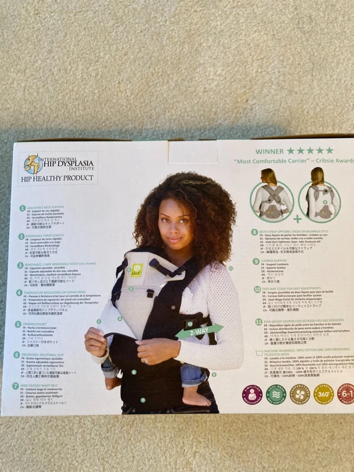 Portabebés Lille Completo 6 en 1 Todas las Temporadas Transpirable Malla 3D - Negro Foto 3 de 4