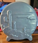 Frankoma Cactus Scene Blueish/gray Vase