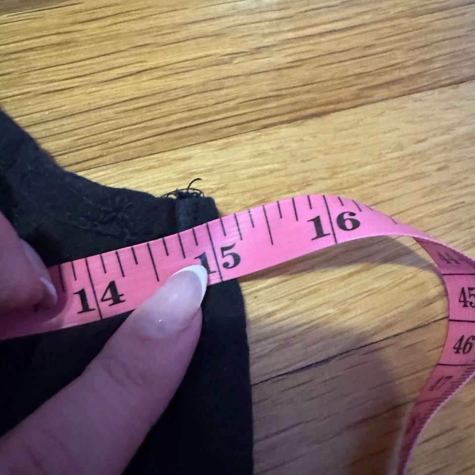 lei black eyelet babydoll top with built in padding size large - Image 3 of 4