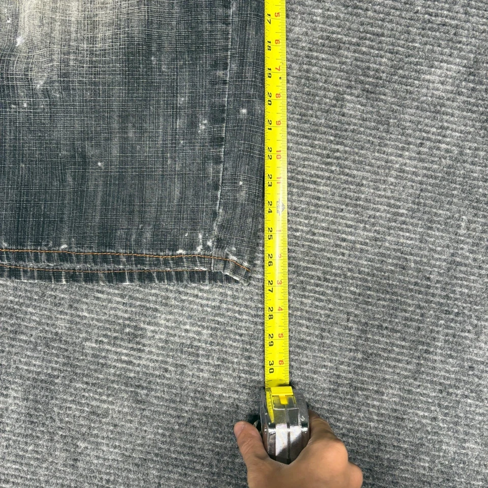 Pantalones cortos de mezclilla para hombre Pj Mark talla 36 desgastados lavado blanqueador salpicaduras Foto 4 de 4