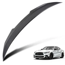 Rear Trunk Spoiler Wing fit for Infiniti Q50 14-24 PSM Style Carbon Fiber Look