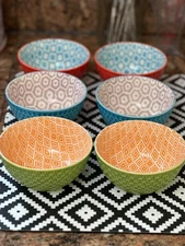 Set of 6 Dessert Bowls 4.8 Inch Small Porcelain Ice Cream Bowls Set 12 Oz NEW