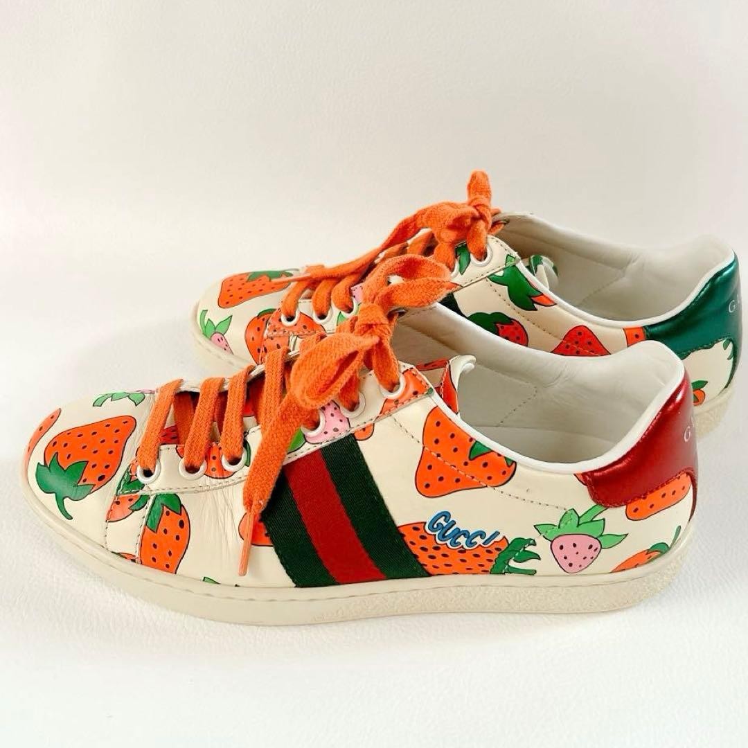 Auth Gucci Leather Ace Sherry Line Sneakers Multicolor EU35 US5 UK2 Women thumbnail 14