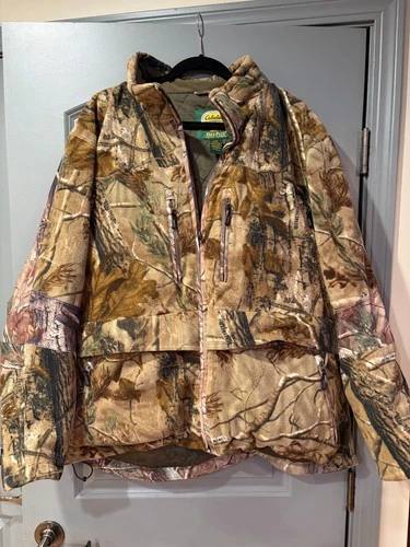 Cabela's Dry Plus Camo Hunting Jacket ScentLok RealTree XL Quilted Coat - product listing photo