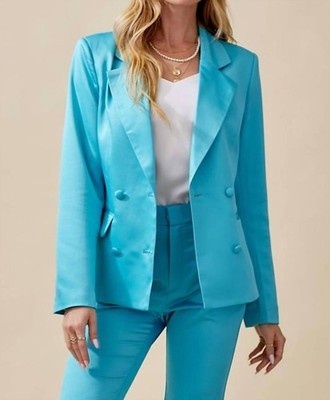 Day + Moon Double Breasted Satin Blazer Size M