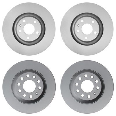 Hella Front 347mm & Rear 302mm Brake Rotors Kit For Audi A6 Quattro Avant Base
