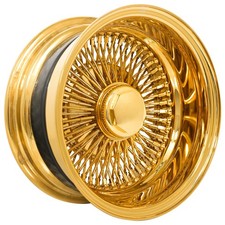 La Wire Wheels 14x6 Reverse 100-spoke Straight Lace American Gold Rims 4pcs A1