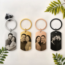 Custom Keychain with Picture Text, Christmas Valentines Gift for Men,Dad, Mom