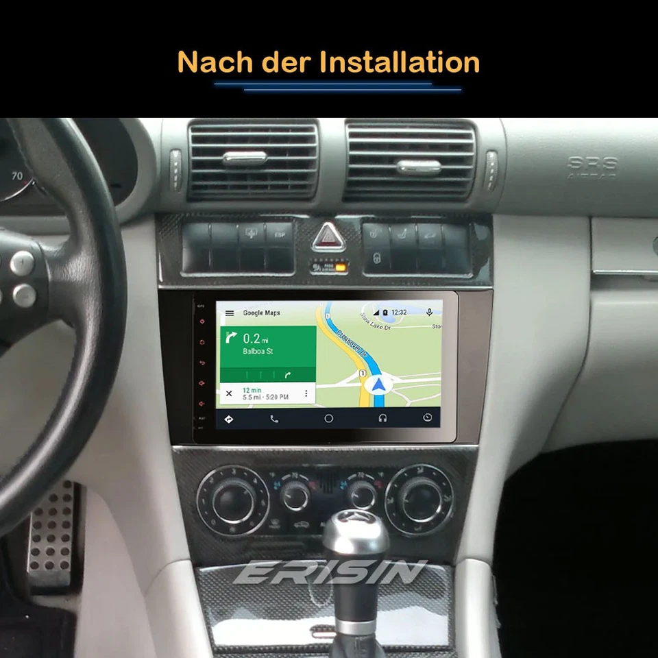 64GB 8" Android 14 CarPlay Autoradio Navi Mercedes Benz C/G/CLC-Klasse W203 W463 - Bild 3 von 4