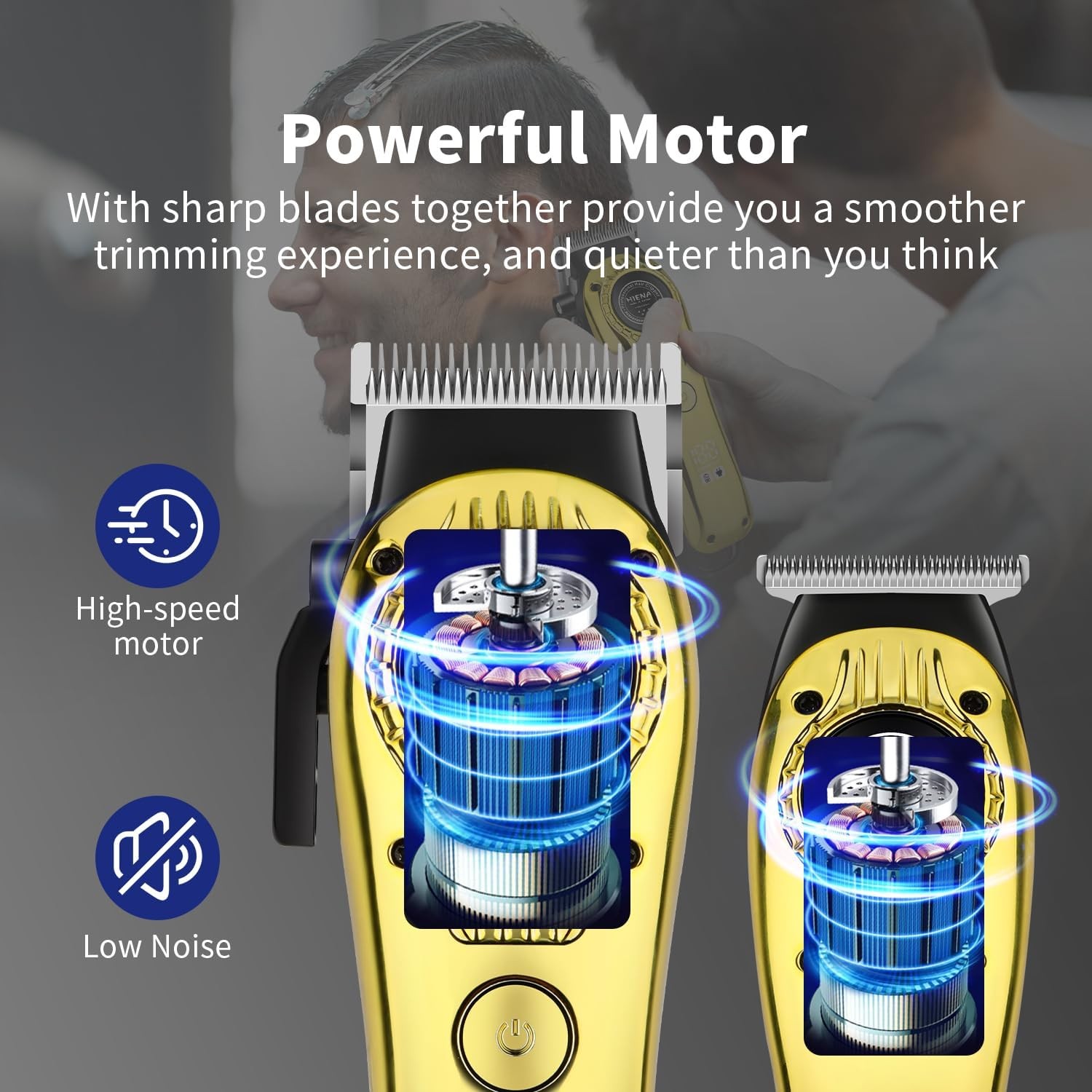 HIENA PRO Professional Hair Clippers Set for Men, Rechargeable Cordless Hair... 