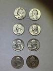 1960's washington silver quarters lot of 8