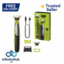 Philips OneBlade 360 QP2834/23 Gesichts- und Körpertrimmer 5 in 1 + 2 Klingen UK