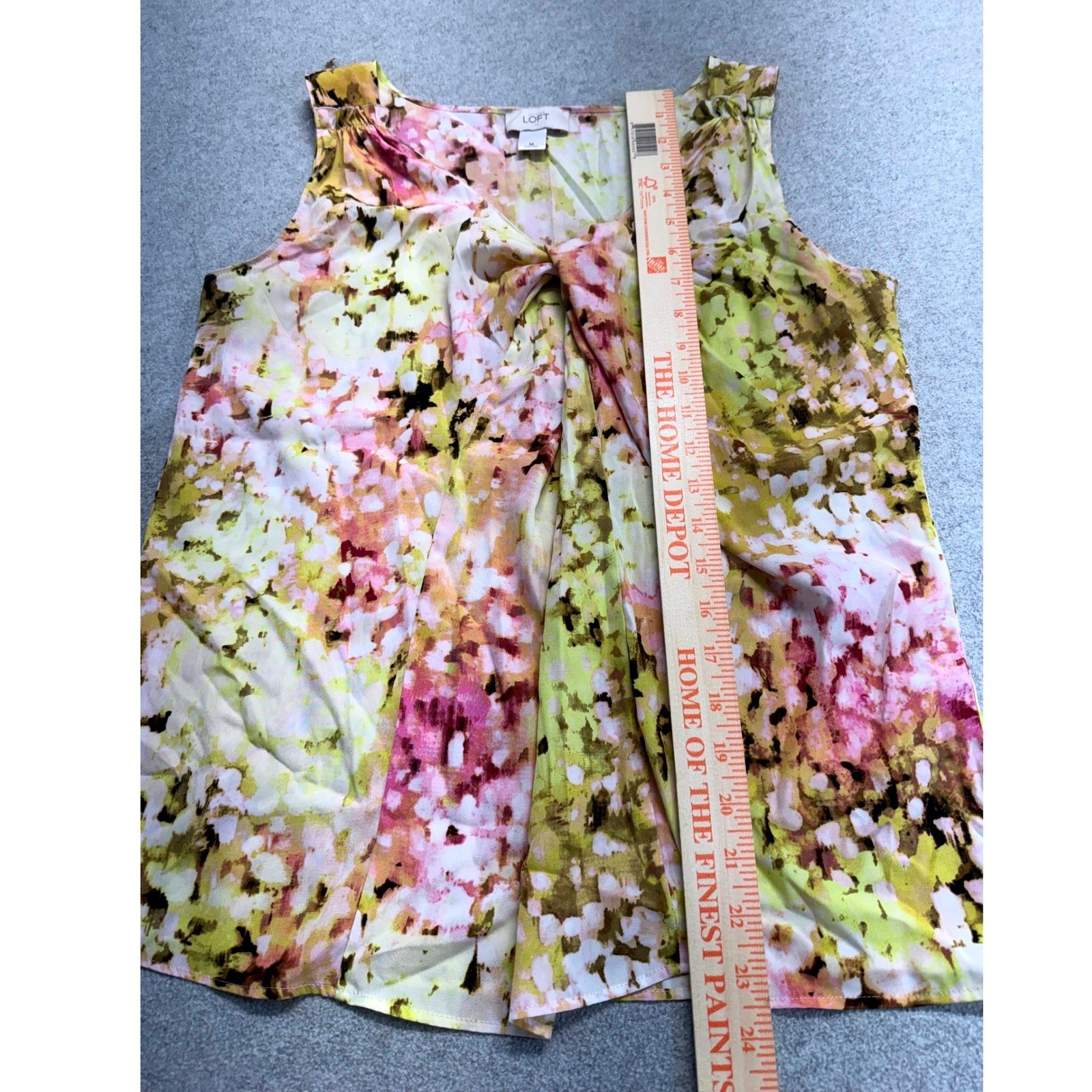 Ann Taylor Loft Blouse Womens Medium Multicolor Abstract Floral Sleeveless Top image 8